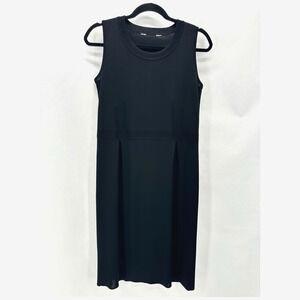 Misook Sheath Dress Knit Midi Size S Pintuck Pleated Quiet Luxury Travel Classic